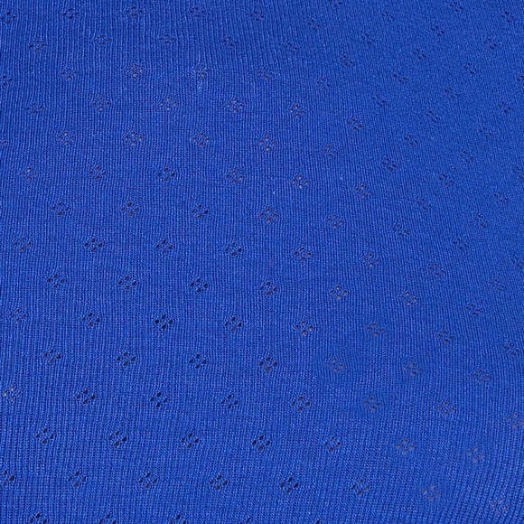 SAVAGE x Fenty NWT Jersey Knit Pointelle Long Sleeve Crop Top Blue Size XS - Picture 8 of 12